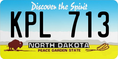 ND license plate KPL713