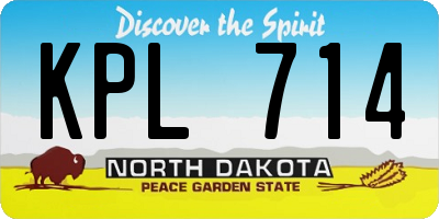 ND license plate KPL714