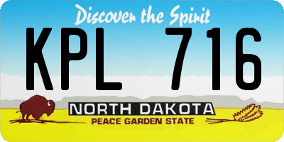 ND license plate KPL716