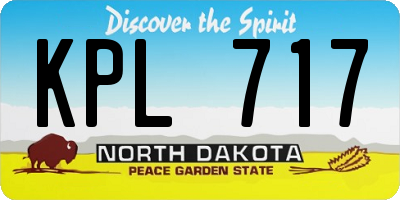 ND license plate KPL717