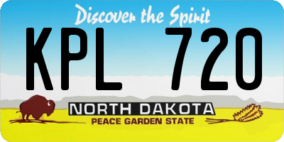 ND license plate KPL720
