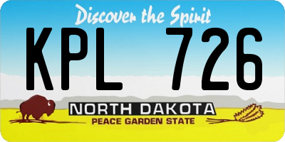 ND license plate KPL726