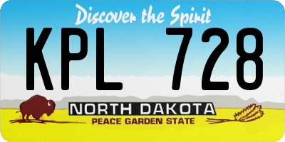 ND license plate KPL728