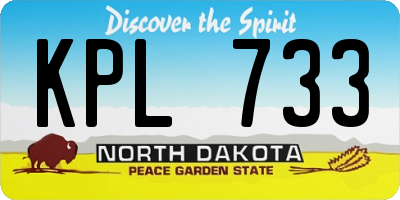 ND license plate KPL733