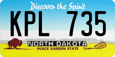 ND license plate KPL735