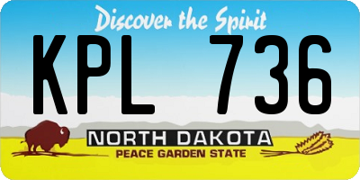 ND license plate KPL736