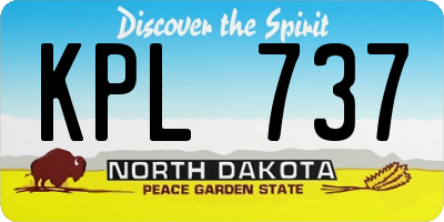 ND license plate KPL737