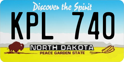 ND license plate KPL740