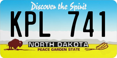 ND license plate KPL741