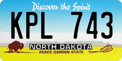 ND license plate KPL743
