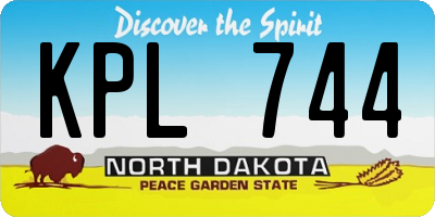 ND license plate KPL744