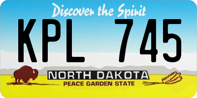 ND license plate KPL745