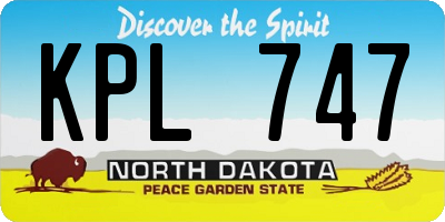 ND license plate KPL747