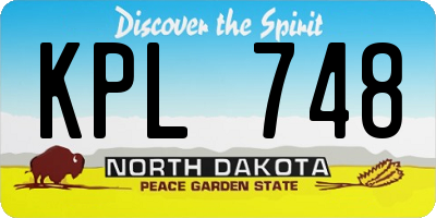 ND license plate KPL748
