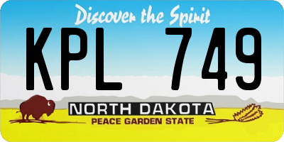 ND license plate KPL749