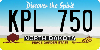 ND license plate KPL750