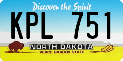 ND license plate KPL751