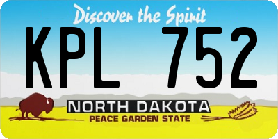 ND license plate KPL752