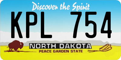 ND license plate KPL754