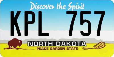 ND license plate KPL757