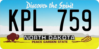 ND license plate KPL759