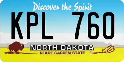 ND license plate KPL760