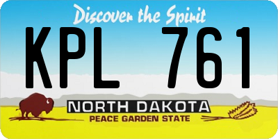 ND license plate KPL761