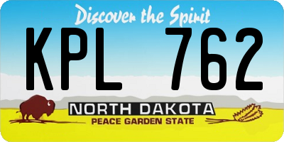 ND license plate KPL762