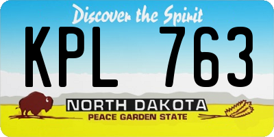 ND license plate KPL763