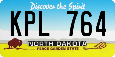 ND license plate KPL764