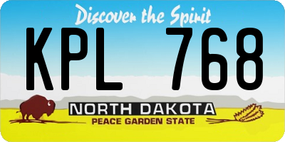 ND license plate KPL768