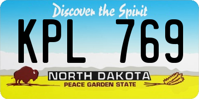 ND license plate KPL769
