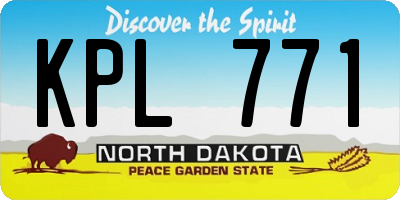 ND license plate KPL771