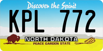 ND license plate KPL772