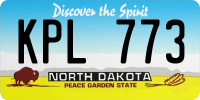 ND license plate KPL773