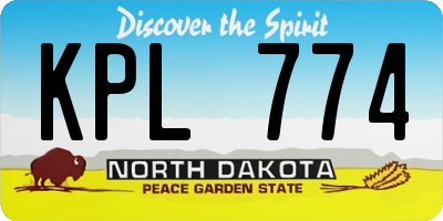 ND license plate KPL774