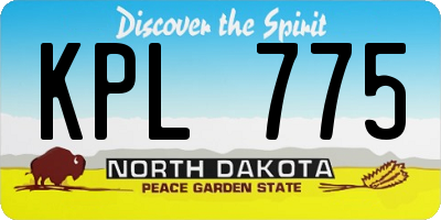 ND license plate KPL775