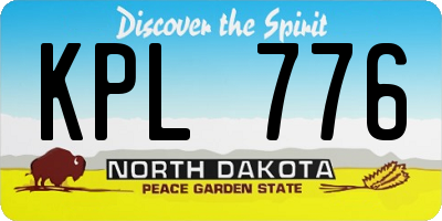 ND license plate KPL776