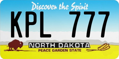 ND license plate KPL777
