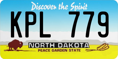ND license plate KPL779