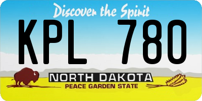 ND license plate KPL780