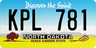 ND license plate KPL781