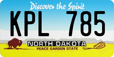 ND license plate KPL785