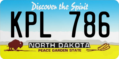 ND license plate KPL786