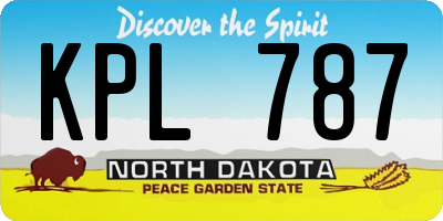 ND license plate KPL787