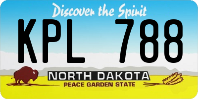 ND license plate KPL788