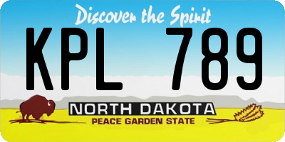 ND license plate KPL789