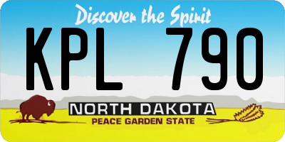 ND license plate KPL790