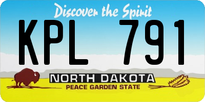 ND license plate KPL791