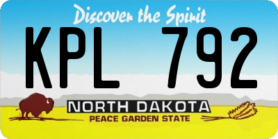 ND license plate KPL792